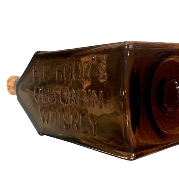 Vintage Signed Wheaton Whiskey Glass Bottle - Amethyst With Cork - Picture 9 of 12